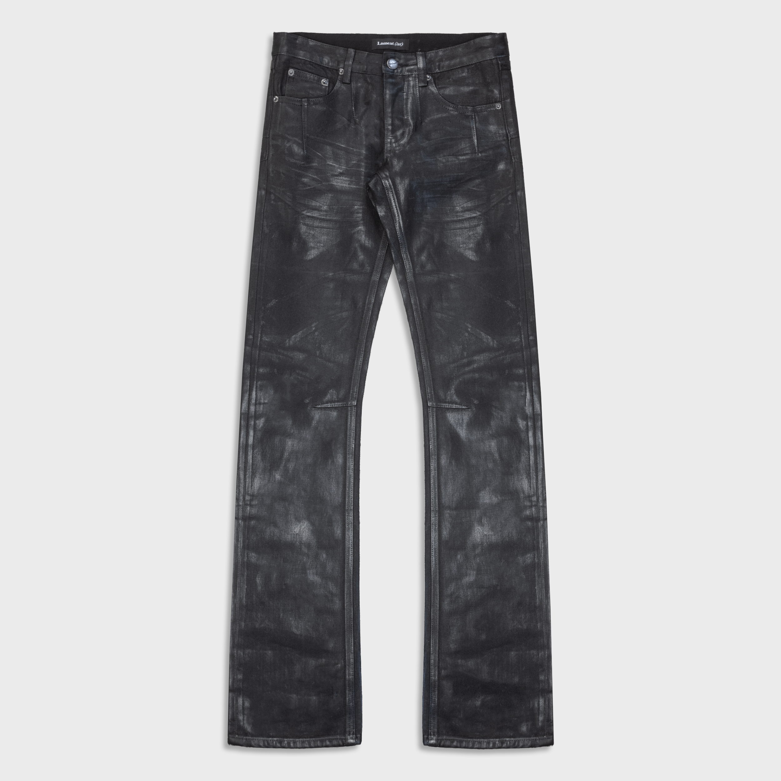 BOOTCUT JEANS IN NOIR WAXED SELVEDGE JAPANESE DENIM