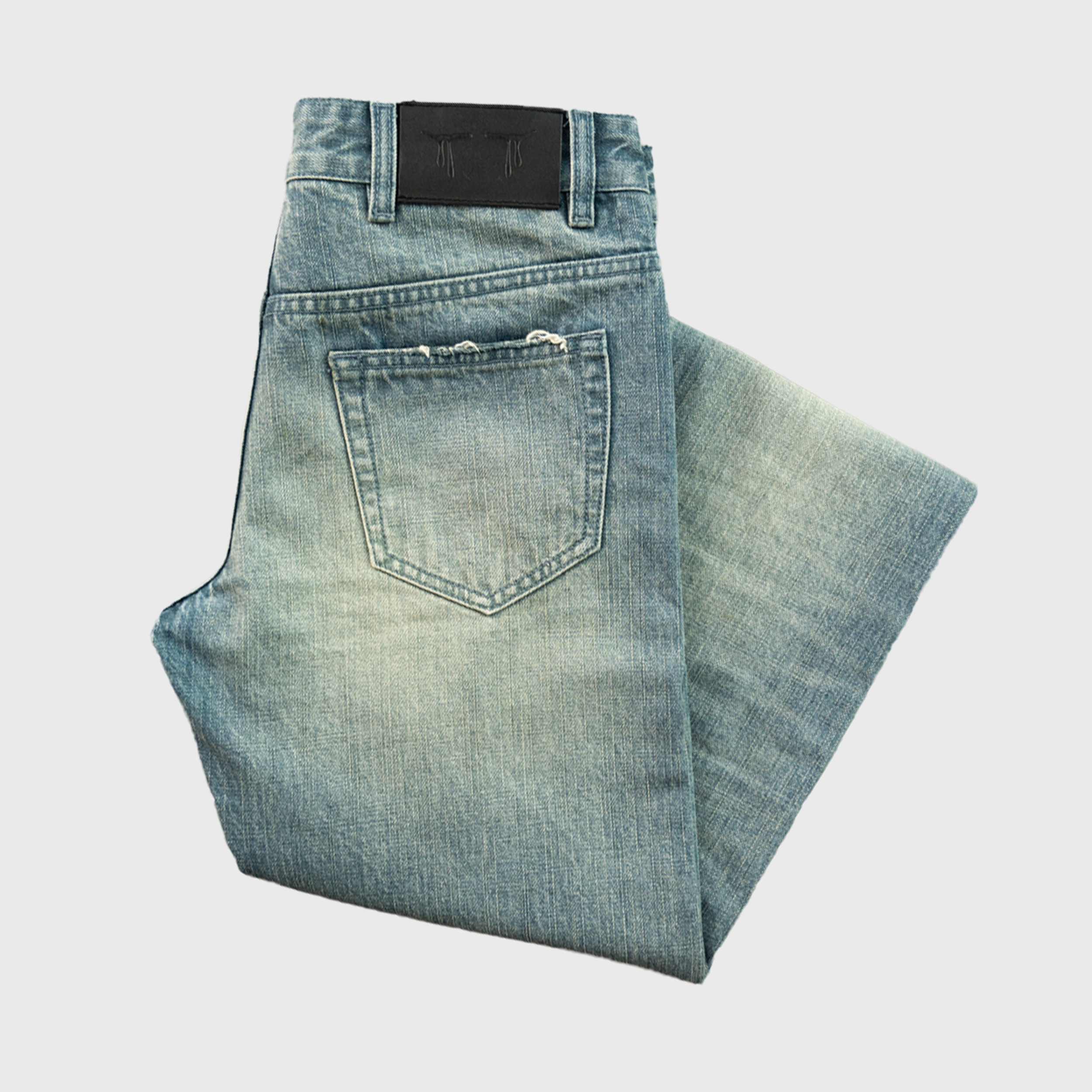 MIZUTANI SLIM STRAIGHT JEANS IN SUN FADED JAPANESE DENIM
