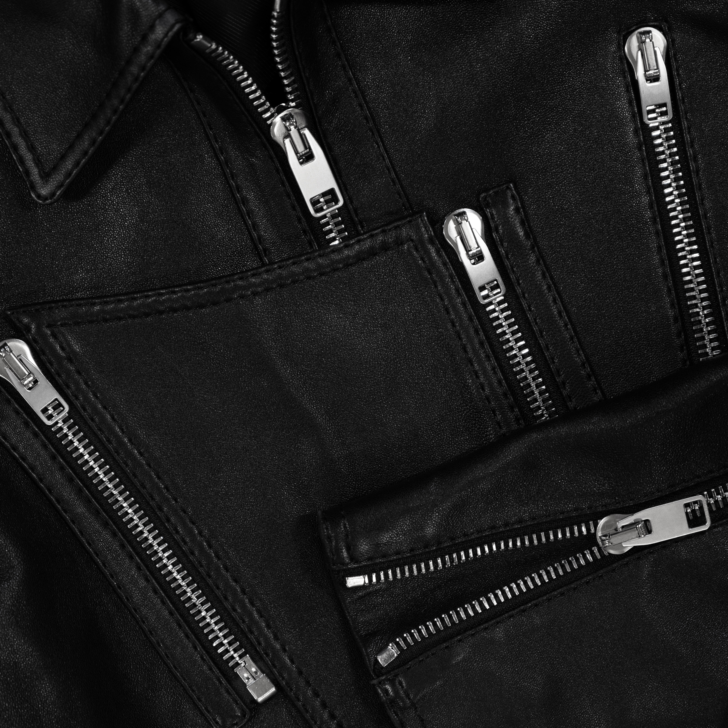 PANELLED JACKET IN LAMBSKIN LEATHER