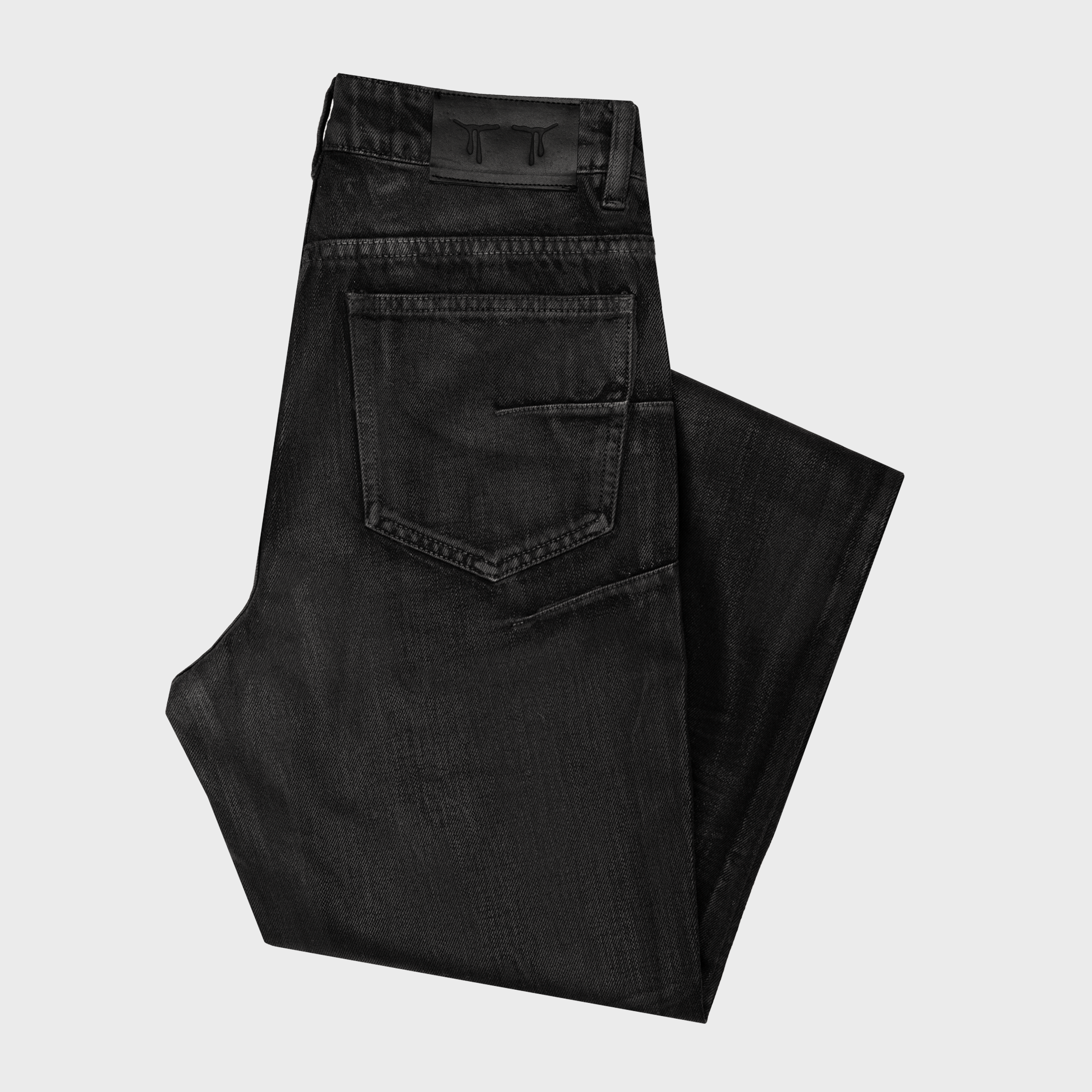 BACKSTAGE FLARED JEANS IN WAXED CHARCOAL DENIM