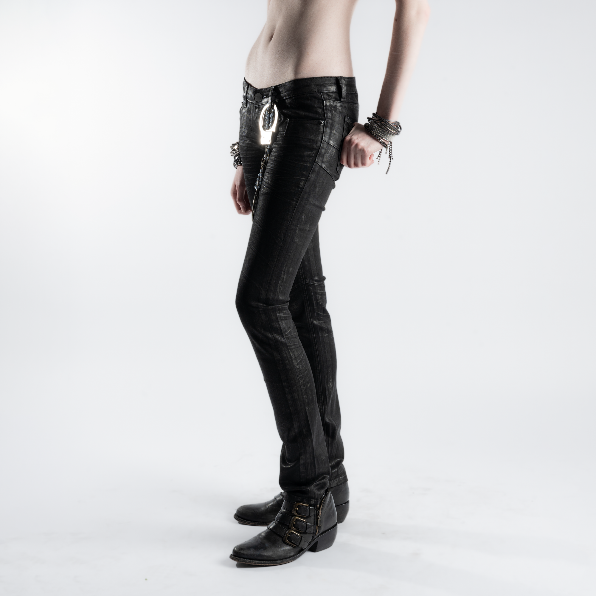 SIGNATURE SKINNY JEANS IN WAXED NOIR DENIM | LAMENTIST SIGNATURE SKINNY JEANS IN WAXED NOIR DENIM | LAMENTIST