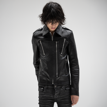 PANELLED JACKET IN LAMBSKIN LEATHER