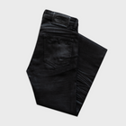 AMÉLIE SKINNY FLARED JEANS IN WAXED NOIR DENIM