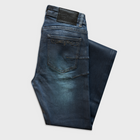 AMÉLIE SKINNY FLARED JEANS IN WAXED BLUE DENIM