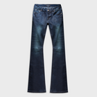 AMÉLIE SKINNY FLARED JEANS IN WAXED BLUE DENIM