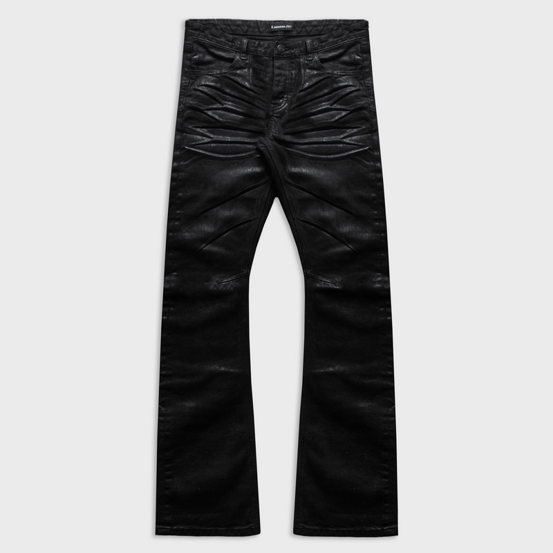 BACKSTAGE JEANS IN WAXED NOIR DENIM
