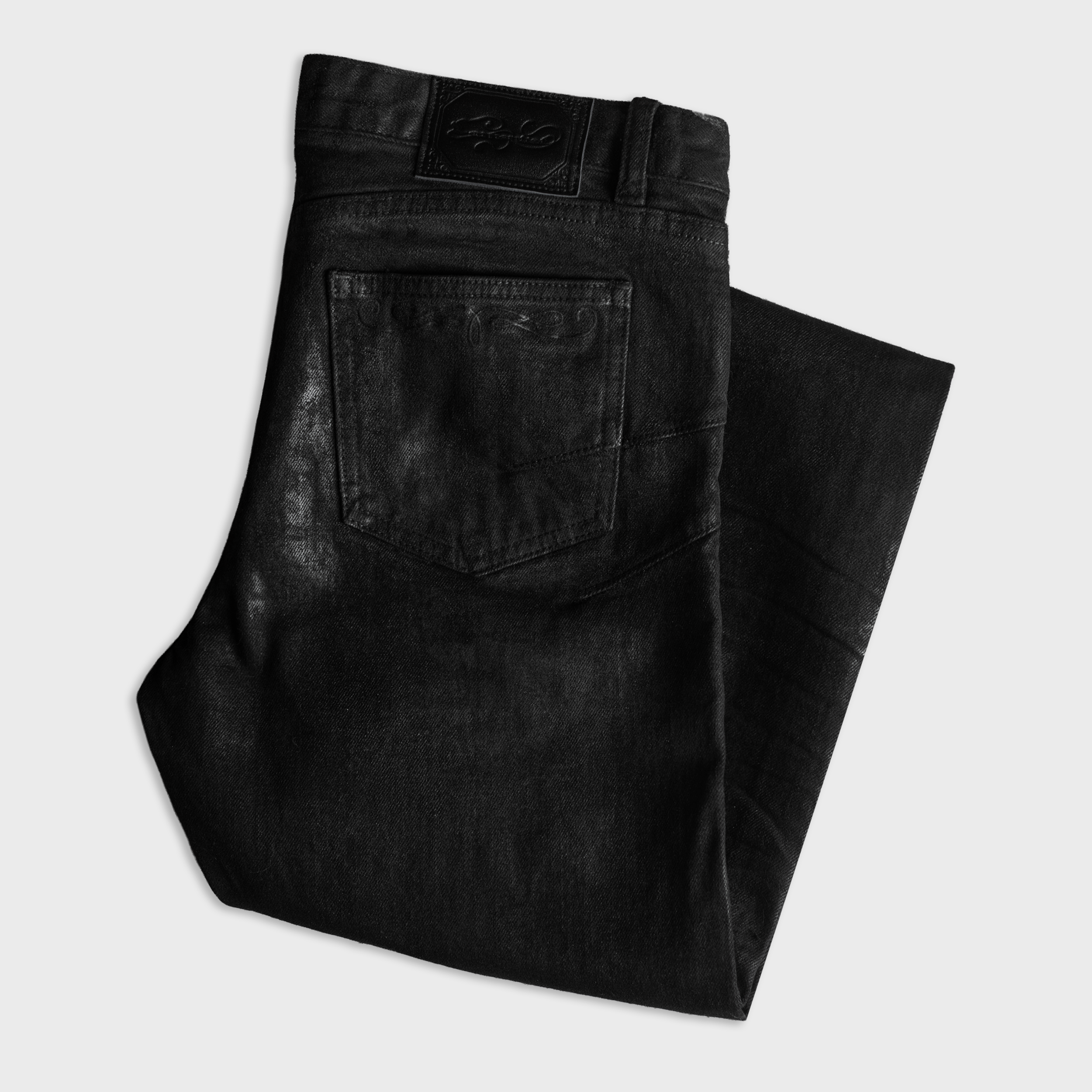 BACKSTAGE JEANS IN WAXED NOIR DENIM