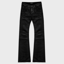 BACKSTAGE V3 FLARED JEANS IN WAXED SELVEDGE CHARCOAL DENIM
