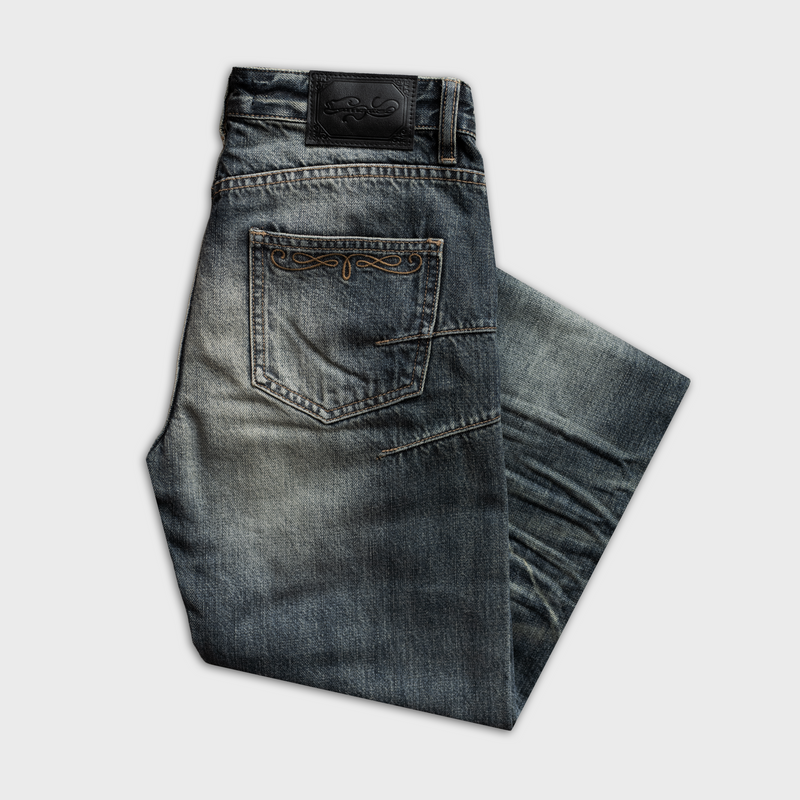 BACKSTAGE JEANS IN DUST WASH SELVEDGE DENIM