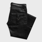 BIKER JEANS IN WAXED NOIR DENIM