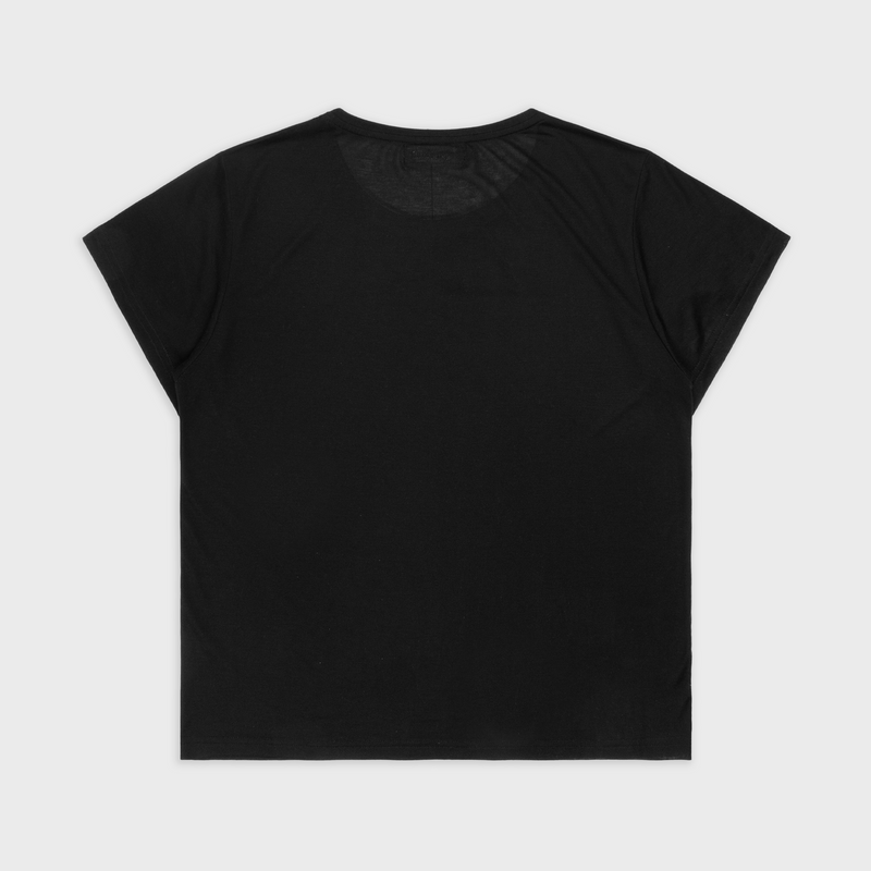 'THE BIRDS' GRAPHIC PRINT T-SHIRT IN SOFT BLACK COTTON