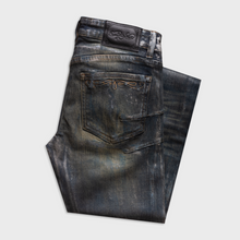 SKINNY BOOTCUT WAX WASHED JEANS IN INDIGO DENIM