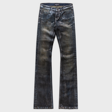 SKINNY BOOTCUT WAX WASHED JEANS IN INDIGO DENIM
