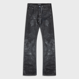 BOOTCUT JEANS IN NOIR WAXED SELVEDGE JAPANESE DENIM