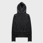 SKINNY FUR ZIP-UP HOODIE IN DARK NOIR COTTON