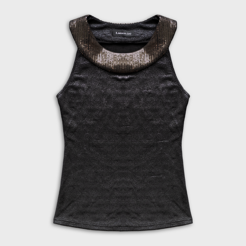 GLITTER HALTER TOP IN GOLD AND SILVER