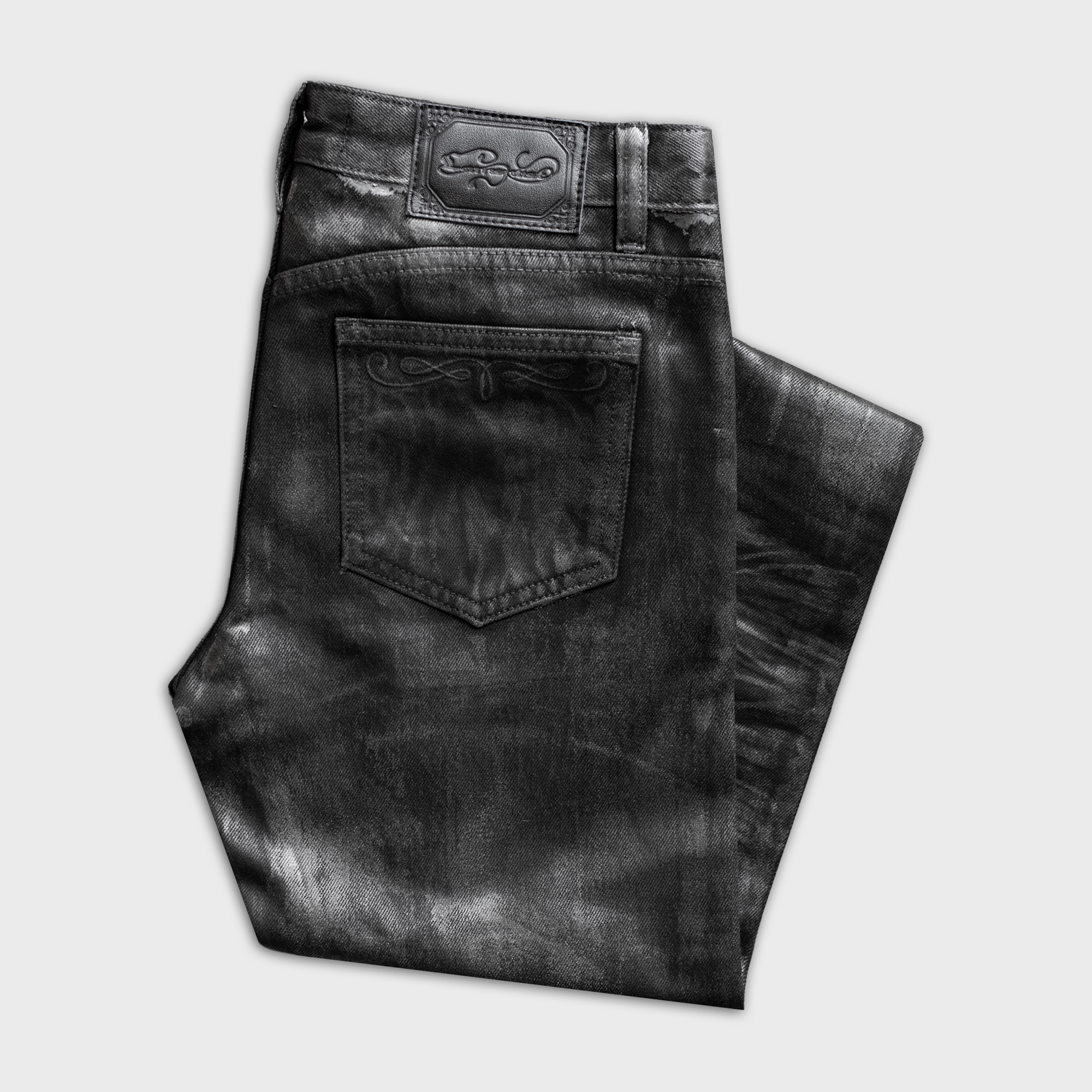 HARRY SKINNY JEANS IN WAXED NOIR DENIM