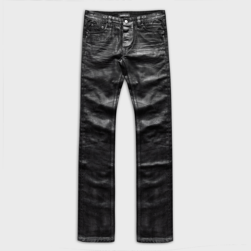 BIKER JEANS IN WAXED NOIR DENIM | LAMENTIST BIKER JEANS IN WAXED NOIR DENIM | LAMENTIST