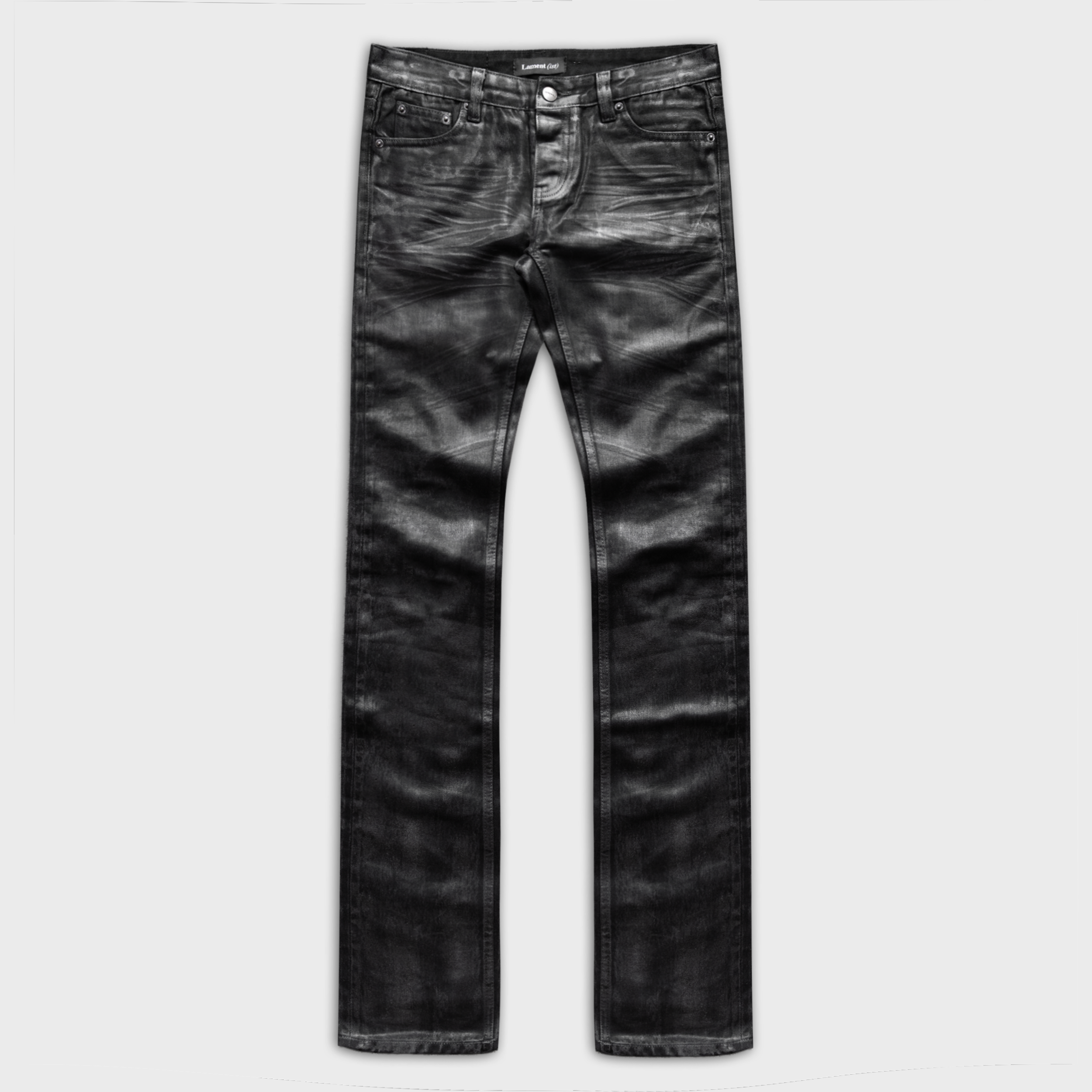HARRY SKINNY JEANS IN WAXED NOIR DENIM