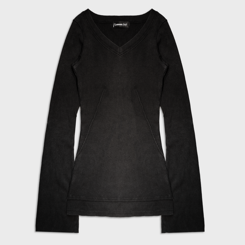 HOLLOW KNIT JUMPER IN SOFT RIBBED COTTON