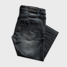 JESS LACE UP SKINNY JEANS IN BLACK DYED BLUE DENIM