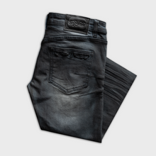 JESS LACE UP SKINNY JEANS IN BLACK DYED BLUE DENIM