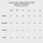 AVA LACE FLARED JEANS IN SELVEDGE NOIR DENIM
