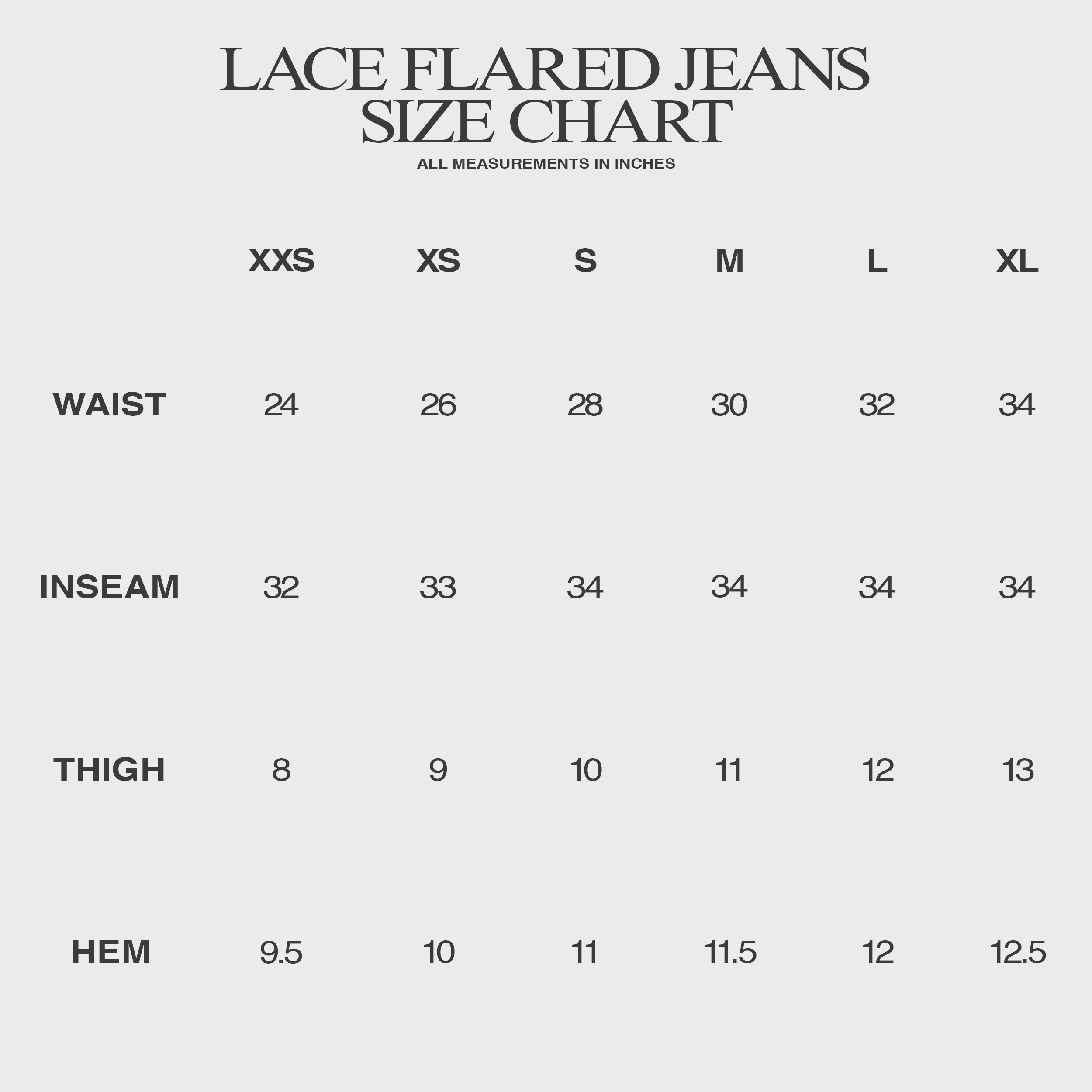 AVA LACE FLARED JEANS IN SELVEDGE NOIR DENIM