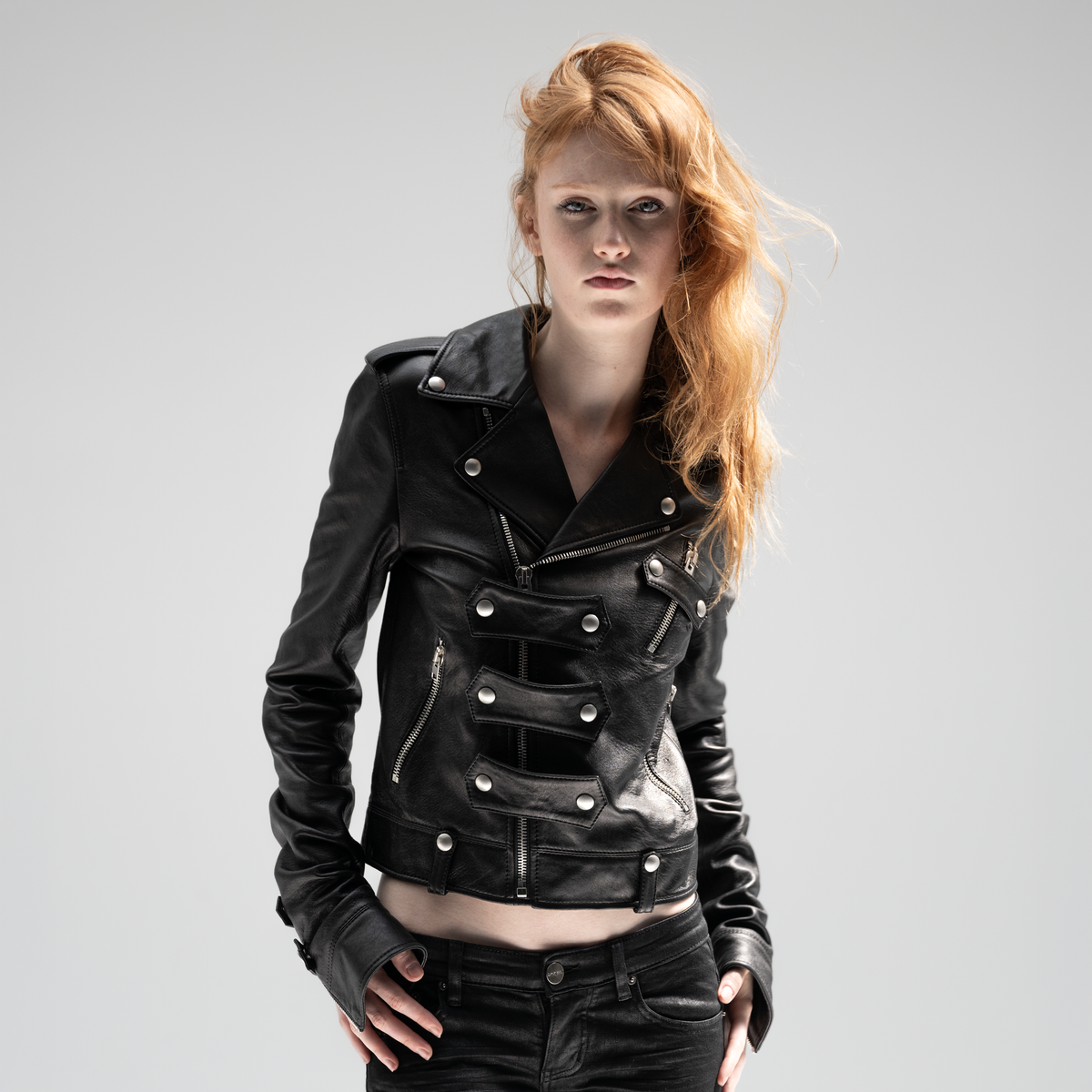 NAPOLEON BIKER JACKET IN SOFT ENGLISH SHEEPSKIN LEATHER