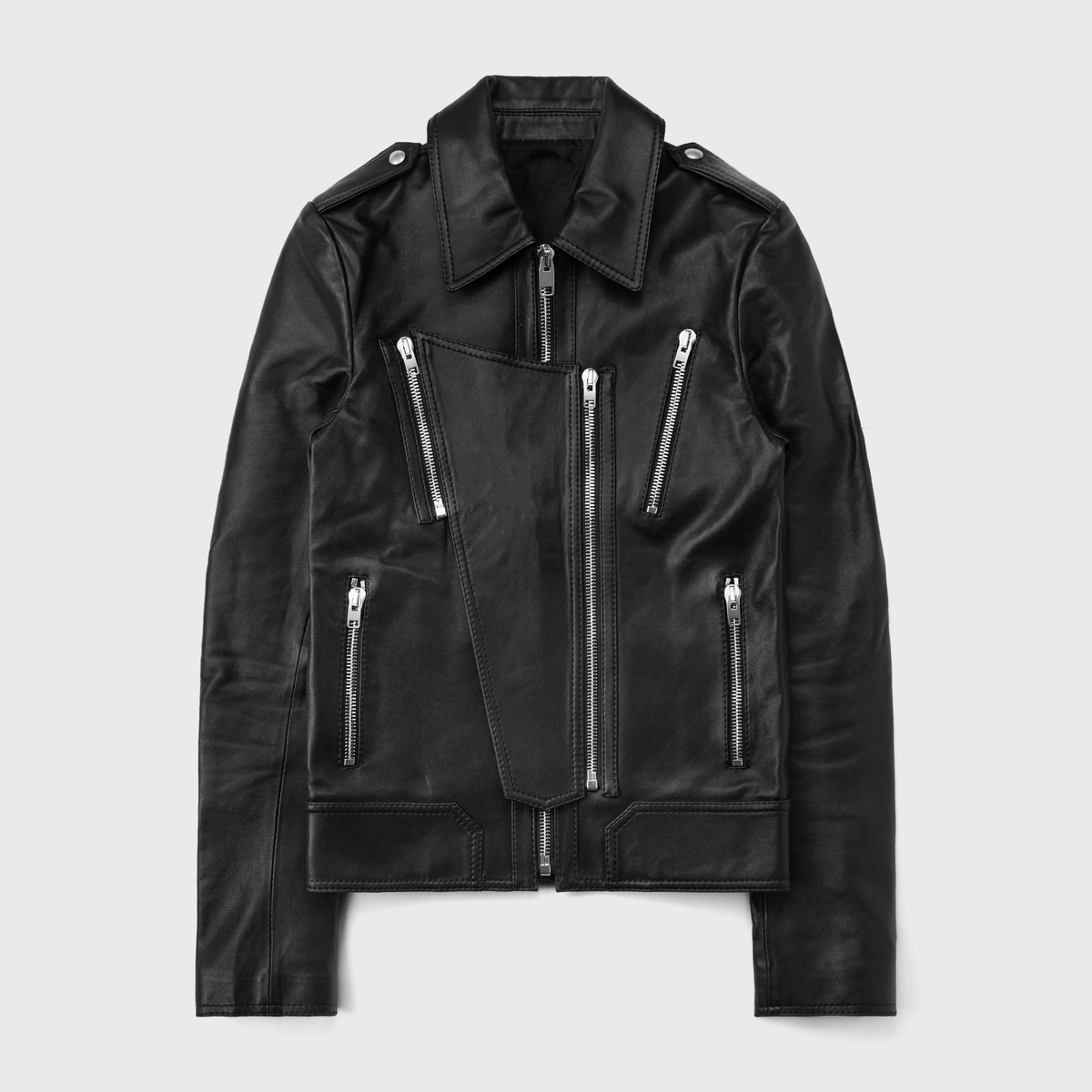 PANELLED JACKET IN LAMBSKIN LEATHER
