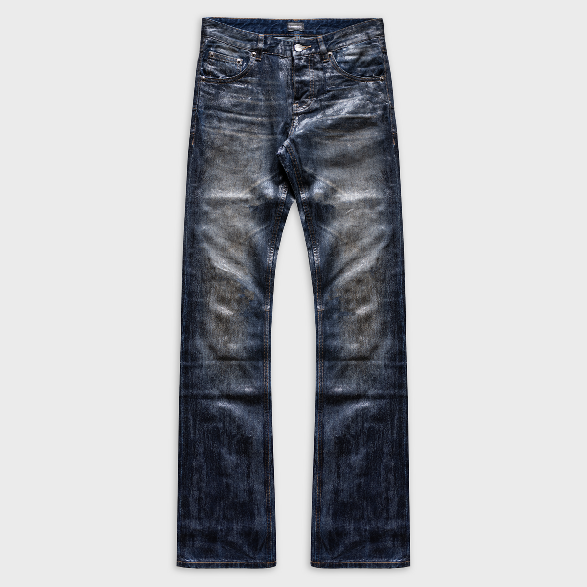 BOOTCUT JEANS IN RUST WASHED WAXED DENIM