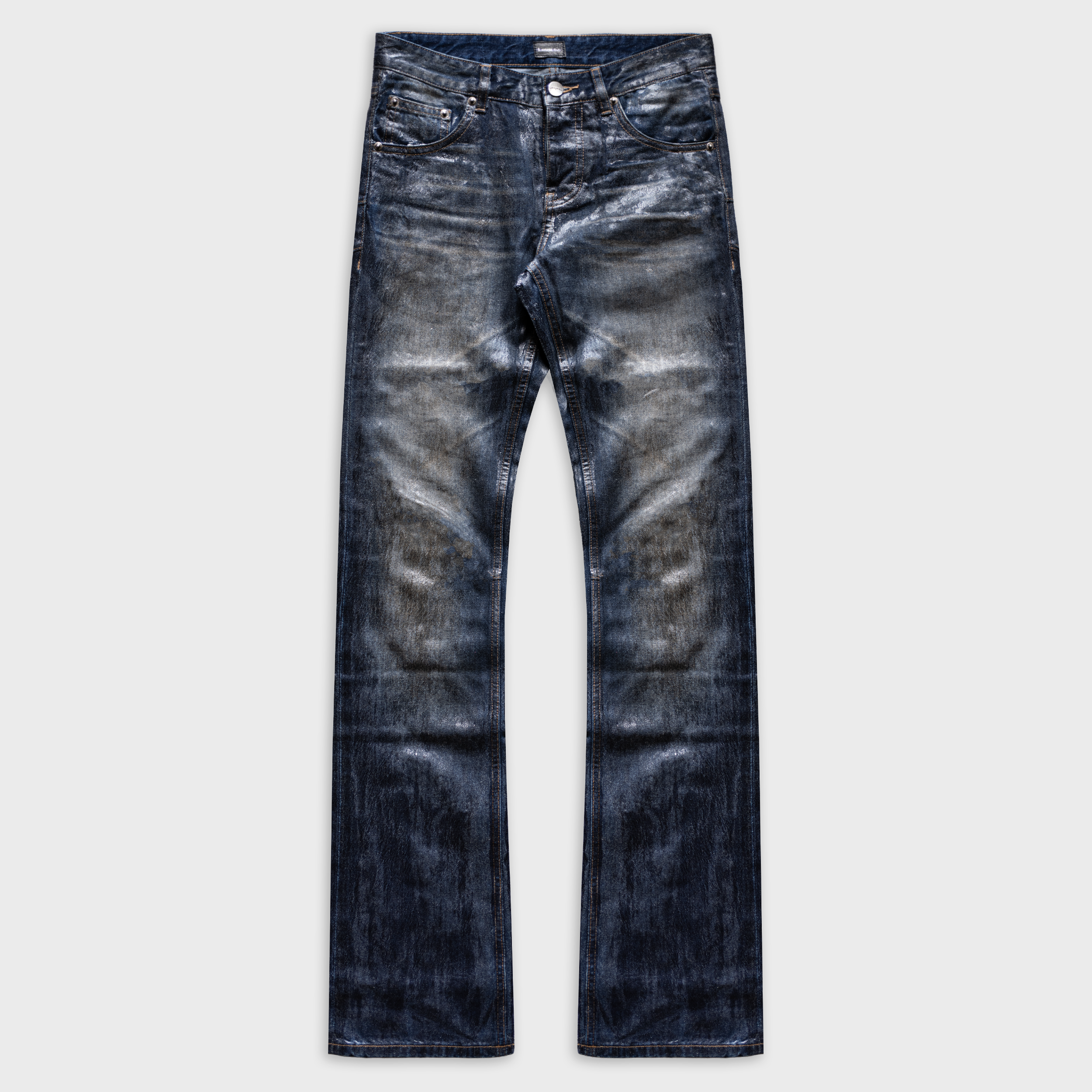 BOOTCUT JEANS IN RUST WASHED WAXED DENIM