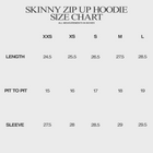 SKINNY FUR ZIP-UP HOODIE IN DARK NOIR COTTON