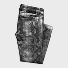 SKINNY JEANS IN SNAKESKIN WAXED NOIR DENIM