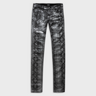 SKINNY JEANS IN SNAKESKIN WAXED NOIR DENIM
