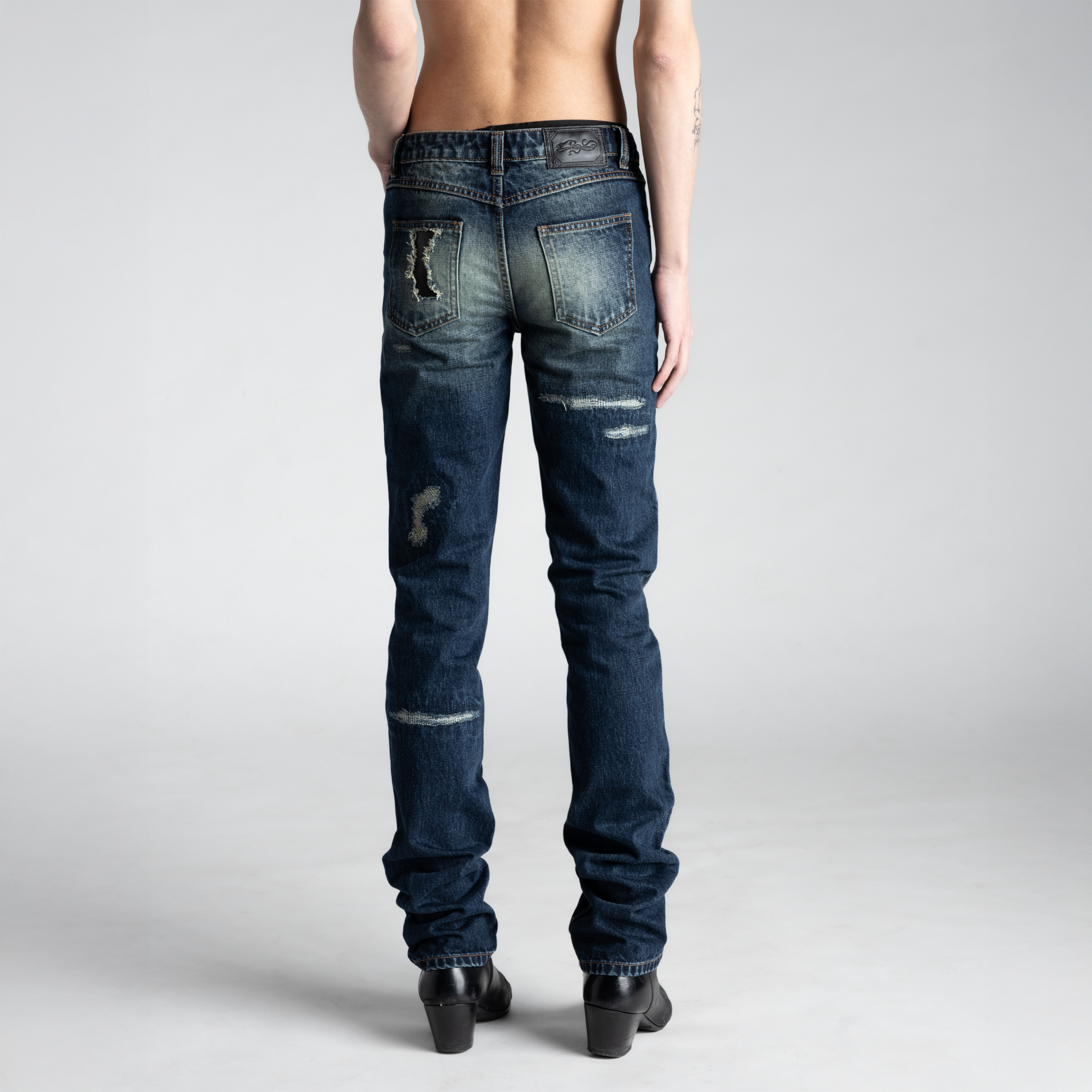 SAMPLE SALE ITEM #1 - MENS SKINNY STRAIGHT WASHED DISTRESSED DENIM