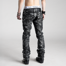 SAMPLE SALE ITEM #11 - SILVER WAXED SKINNY STRAIGHT GREY DENIM