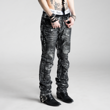 SAMPLE SALE ITEM #11 - SILVER WAXED SKINNY STRAIGHT GREY DENIM