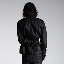 SAMPLE SALE ITEM #13 - WAXED DENIM NAPOLEON ZIP UP JACKET