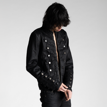 SAMPLE SALE ITEM #13 - WAXED DENIM NAPOLEON ZIP UP JACKET