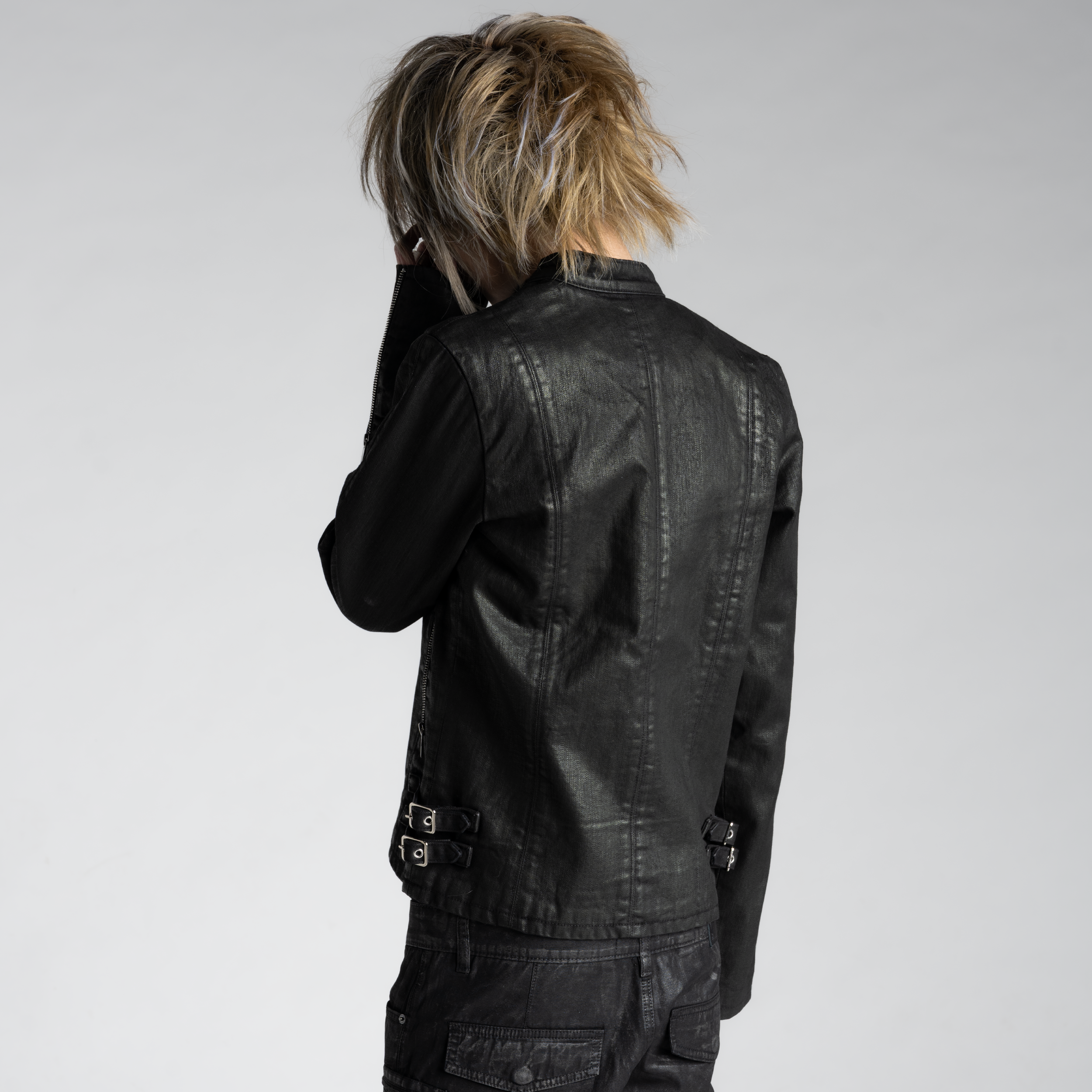 SAMPLE SALE ITEM #15 - WAXED DENIM RACER JACKET