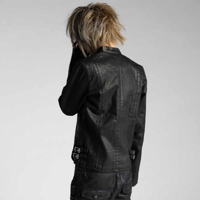 SAMPLE SALE ITEM #15 - WAXED DENIM RACER JACKET