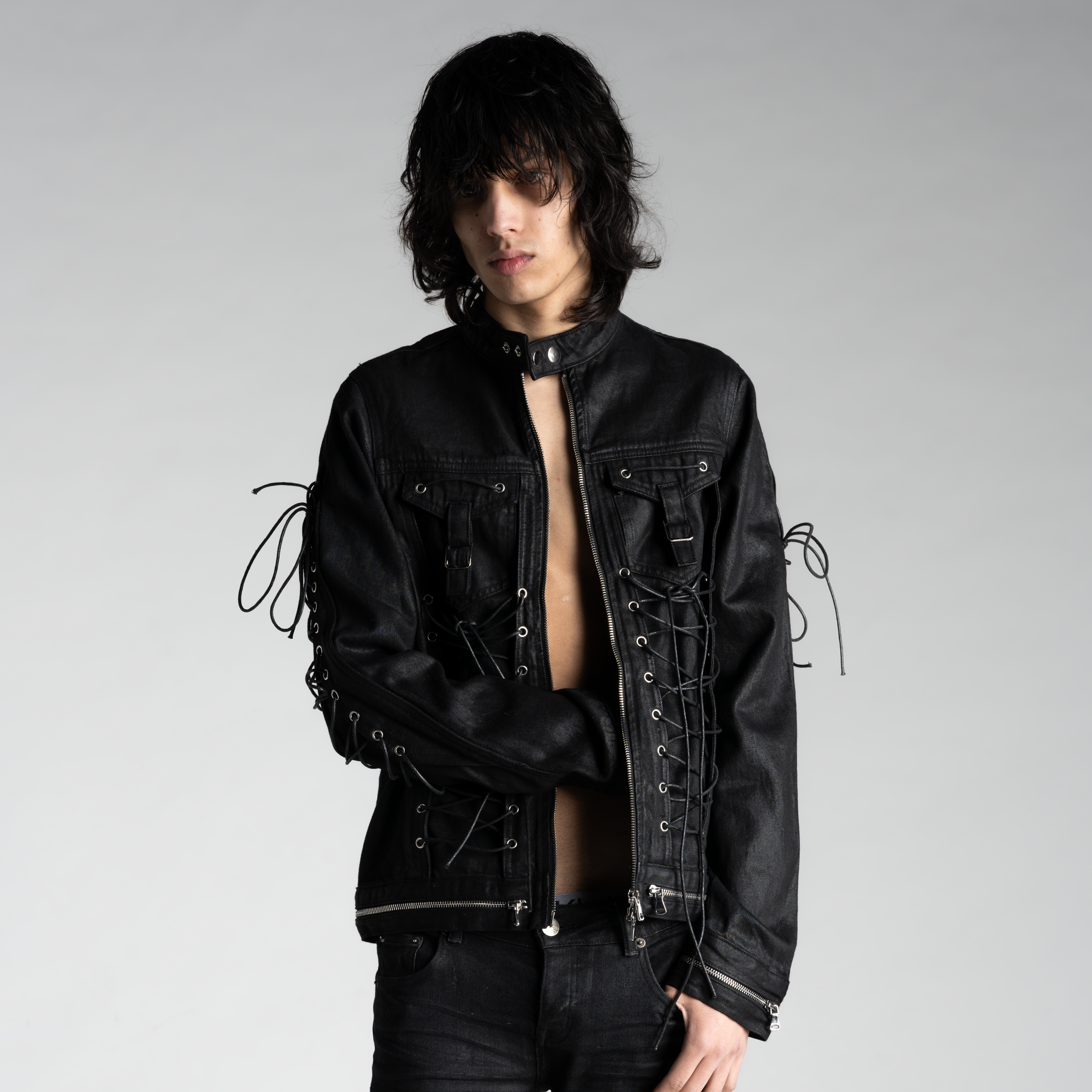 SAMPLE SALE ITEM #16 - AVA LACE UP JACKET (MEDIUM)