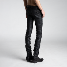 SAMPLE SALE ITEM #2 - UNISEX SKINNY STRETCH WAXED BIKER JEANS