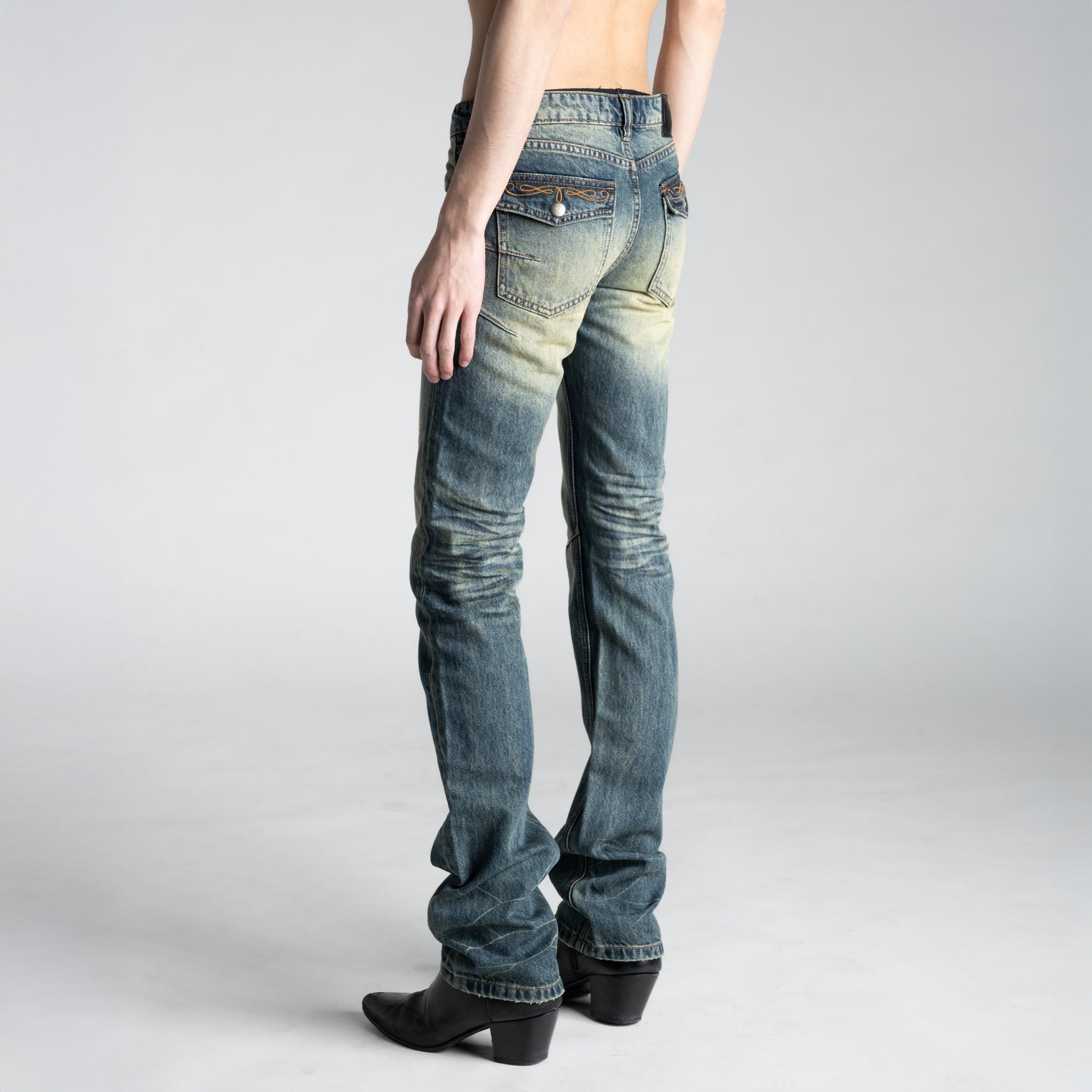 SAMPLE SALE ITEM #5 - MENS VINTAGE WASHED SKINNY STRAIGHT DENIM