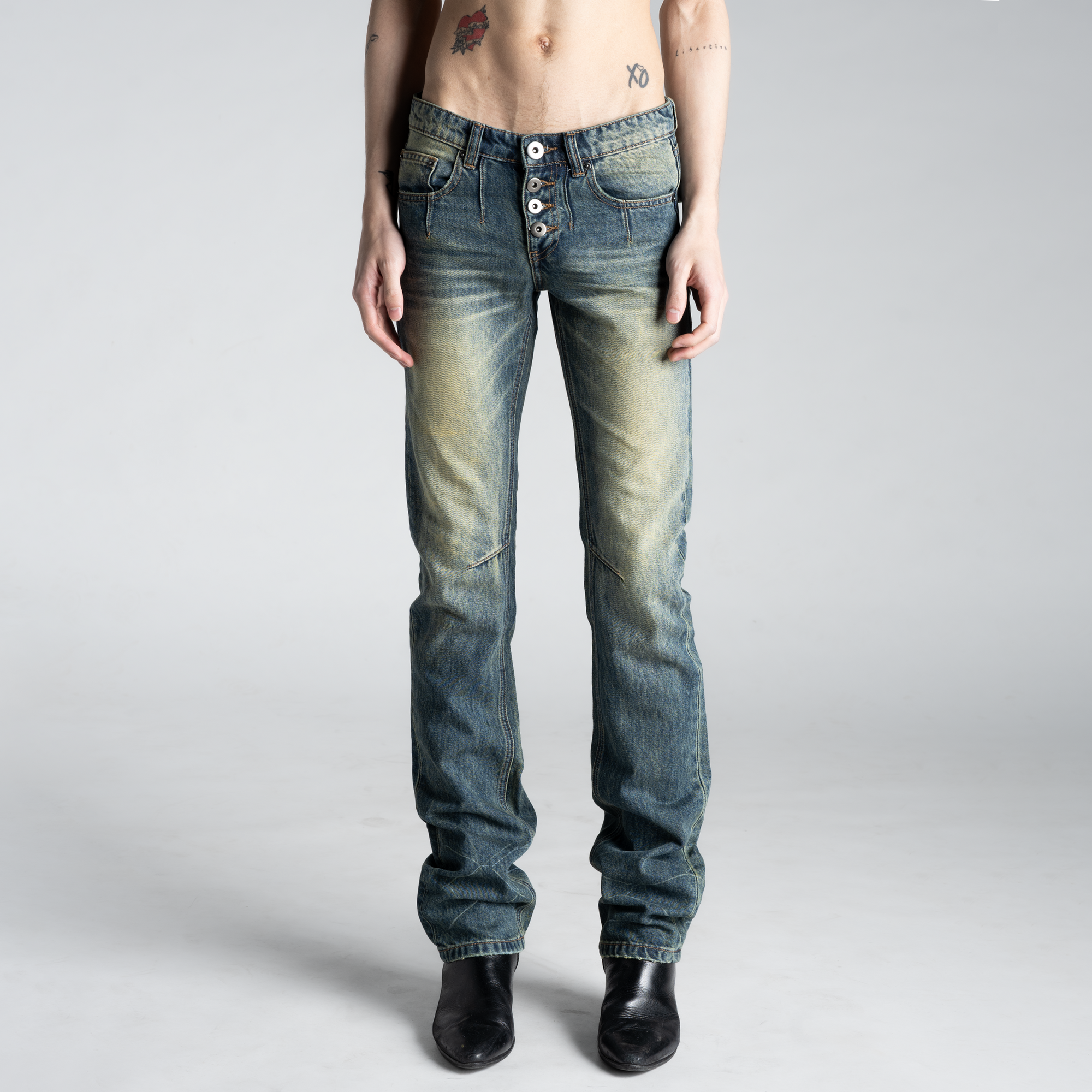 SAMPLE SALE ITEM #5 - MENS VINTAGE WASHED SKINNY STRAIGHT DENIM