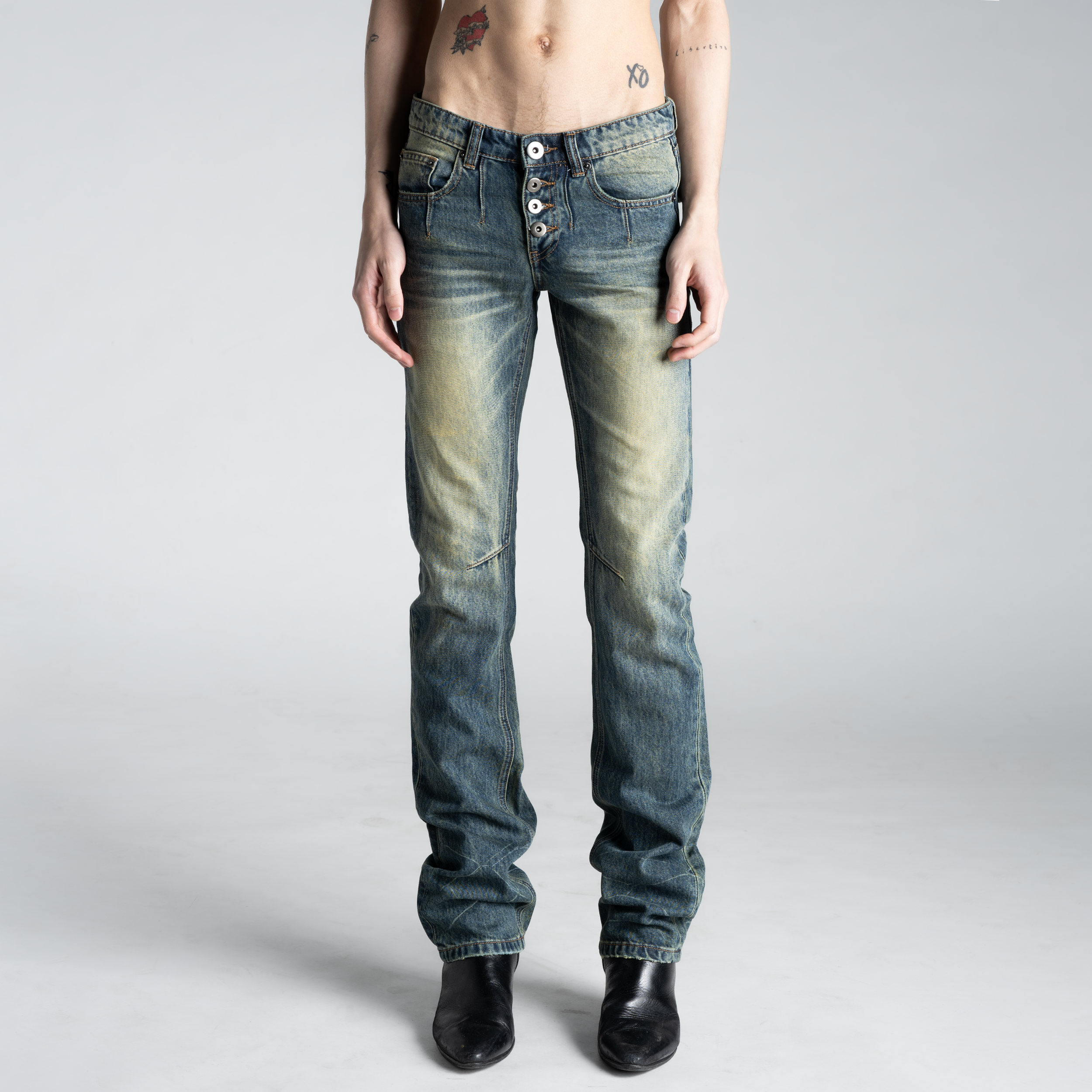 SAMPLE SALE ITEM #5 - MENS VINTAGE WASHED SKINNY STRAIGHT DENIM
