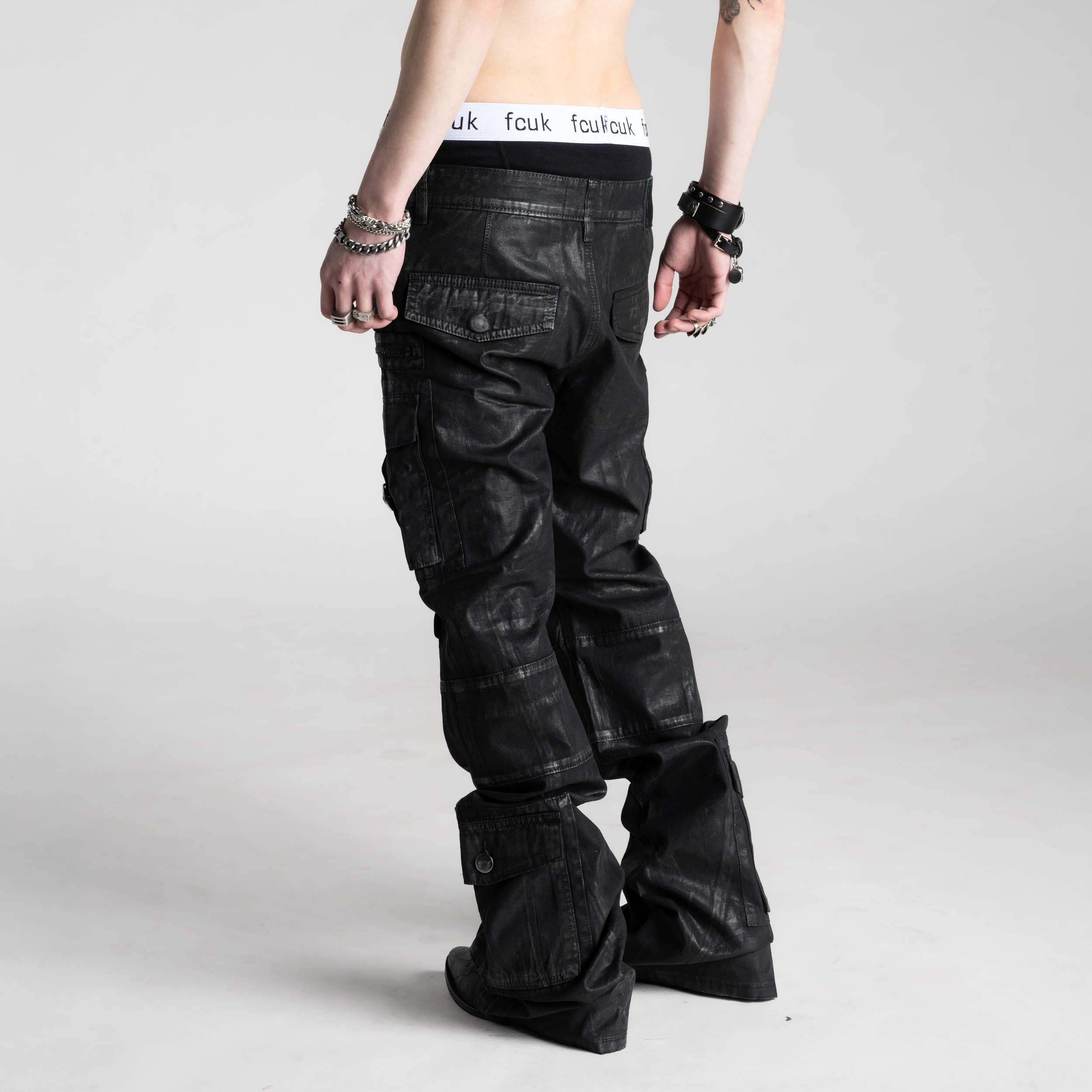 SAMPLE SALE ITEM #12 - WAXED COTTON FLARED CARGOS