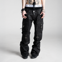 SAMPLE SALE ITEM #12 - WAXED COTTON FLARED CARGOS