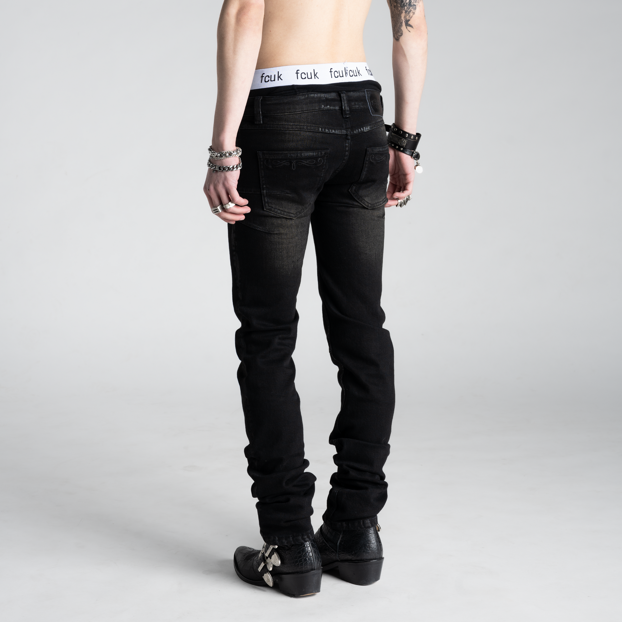 SAMPLE SALE ITEM #3 - UNISEX SKINNY STRETCH LACE UP DENIM